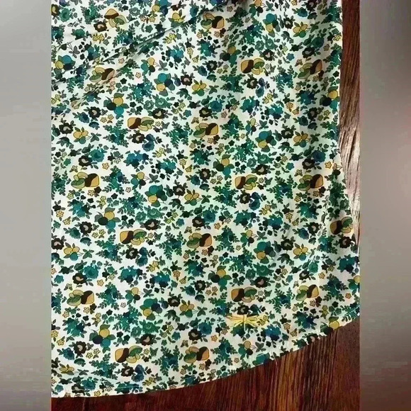 TALBOTS Ditsy Floral Mushroom Button Down Shirt in Blue/Green/Yellow - Picture 7 of 9